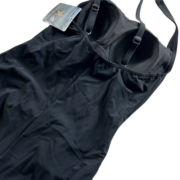 NWT Seekers Swimwear Multi Color Ruched One Piece size 8 - Picture 3 of 8